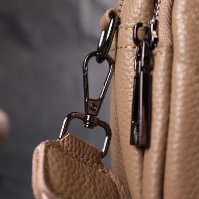 Женская сумка кросс-боди из натуральной кожи Vintage 22293 Бежевая
