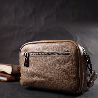Женская сумка кросс-боди из натуральной кожи Vintage 22293 Бежевая
