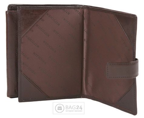 Большой кожаный мужской бумажник WITTCHEN 10-1-106-4, Коричневый