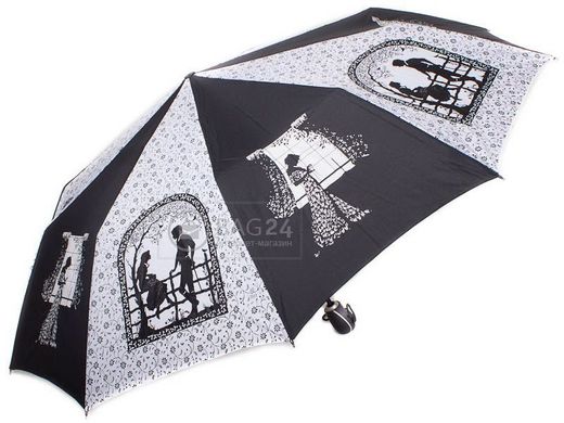 Женский зонт, черно-белого цвета, автоматический ZEST Z239666-408, Черный