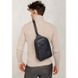Натуральный кожаный мужской рюкзак (сумка-слинг) на одно плечо Chest Bag синий Blanknote BN-BAG-42-navy-blue