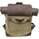 Ролл-ап рюкзак з кінської шкіри та канвас TARWA ROc-5191-3md Коричневий