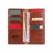 Ергономічний гаманець з глянсової шкіри бурштинового кольору на 14 карт з авторським художнім тисненням "Mehendi Classic"