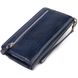Добротное портмоне клатч из натуральной фактурной кожи CANPELLINI 21542 Синее