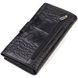 Красивое вертикальное мужское портмоне из натуральной кожи с тиснением под крокодила CANPELLINI 21844 Черное