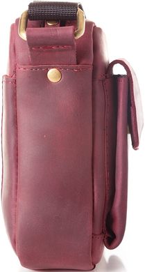 Стильная компактная мужская сумка из натуральной кожи, Бордовый
