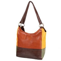 Женская кожаная сумка LASKARA (ЛАСКАРА) LK-DD212-cognac-yellow-ol Коричневый