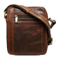 Небольшая наплечная кожаная сумка, барсетка Buffalo Wild TB117COM1022 коричневая
