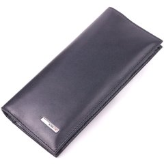 Класичний вертикальний гаманець з натуральної гладкої шкіри KARYA 21435 Чорний