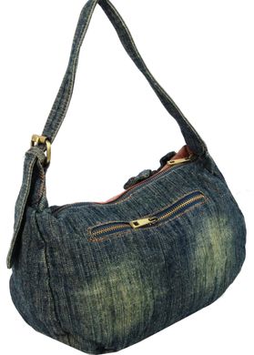 Небольшая женская джинсовая, коттоновая сумочка Fashion jeans bag синяя