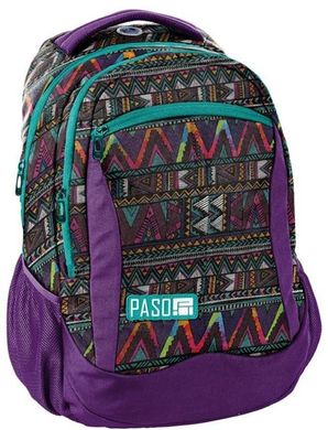 Рюкзак жіночий міський з орнаментом PASO 22L, 18-2808CP фіолетовий