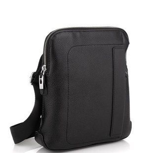 Чоловіча шкіряна сумка через плече месенджер Royal Bag RB70151-1 Чорний