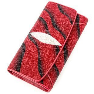 Кошелек женский STINGRAY LEATHER 18536 из натуральной кожи морского ската Красный