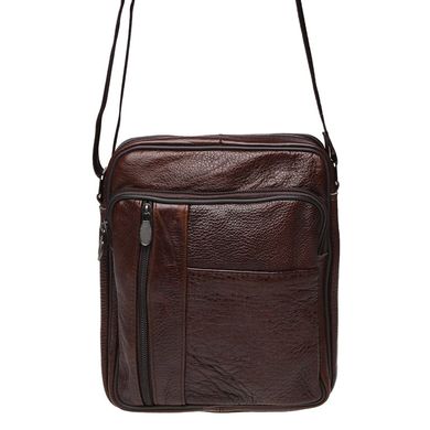 Мужская кожаная сумка через плечо Borsa Leather K18450-brown