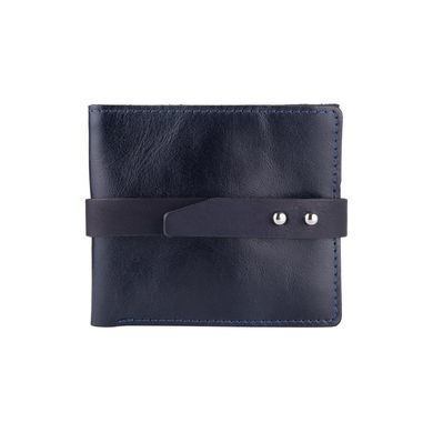 Удобный маленький бумажник на кобурном винте с натуральной кожи синего цвета
