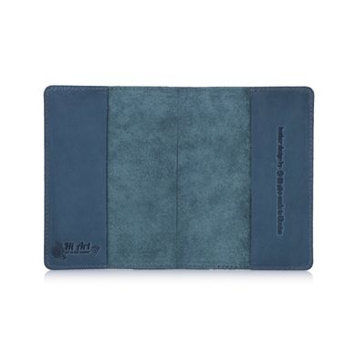 Дизайнерская кожаная обложка для паспорта голубого цвета, коллекция "Mehendi Art"