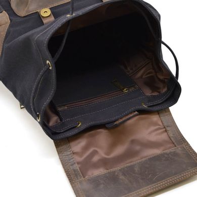 Городской рюкзак RAc-0010-4lx из канваса и натуральной кожи Черный
