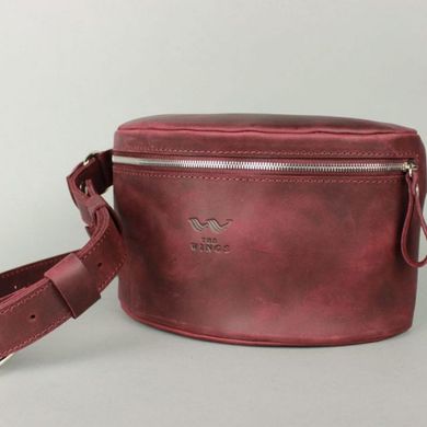 Натуральная кожаная поясная сумка бордовая винтажная Blanknote TW-BeltBag-mars-crz