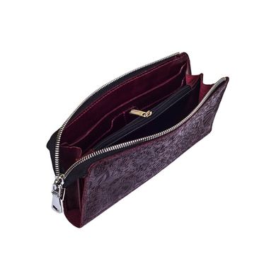 Красивый кожаный кошелек на молнии фиолетового цвета, коллекция "Mehendi Art"