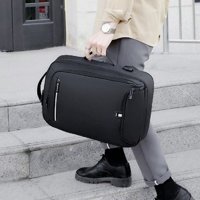 Текстильный мужской рюкзак на 2 отдела Confident AT04-T-5306A Черный