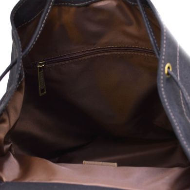 Міський рюкзак RAc-0010-4lx з канваса і натуральної шкіри Чорний