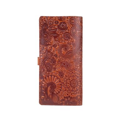 Красивый тревел-кейс с натуральной кожи цвета глины с художественным тиснением "Mehendi Art"