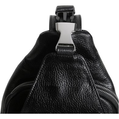 Мужская сумка-слинг кожаная Vip Collection 1451-F Черная 1451.A.FLAT