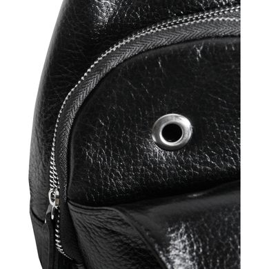 Мужская сумка-слинг кожаная Vip Collection 1451-F Черная 1451.A.FLAT