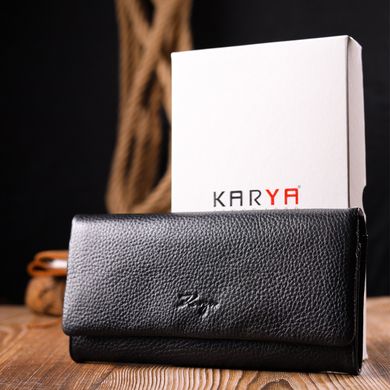 Класичний місткий жіночий гаманець із натуральної шкіри KARYA 21179 Чорний
