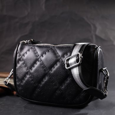 Кожаная женская сумка полукруглого формата на плечо Vintage 22394 Черная