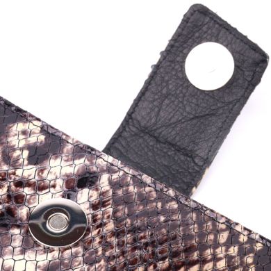 Красивий жіночий гаманець із натуральної фактурної шкіри під змію KARYA 21029 Різнокольоровий