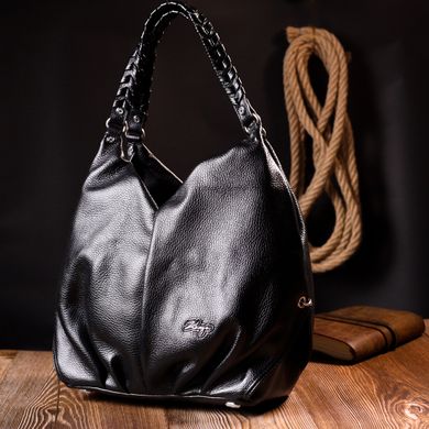 Практична сумка жіноча з ручками KARYA 20879 шкіряна Чорний