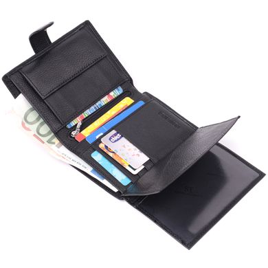 Солидный мужской бумажник из натуральной кожи ST Leather 22467 Черный