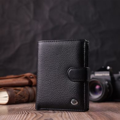 Солідний чоловічий гаманець з натуральної шкіри ST Leather 22467 Чорний