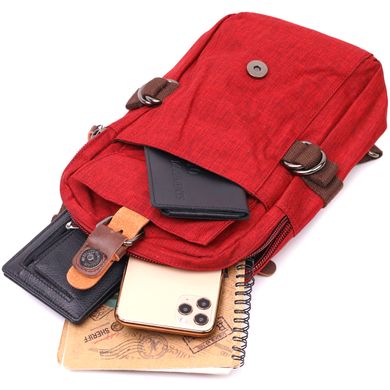 Стильна плечова сумка для чоловіків із щільного текстилю Vintage 22189 Бордовий