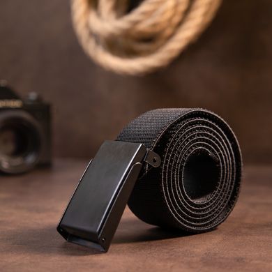 Текстильний ремінь з чорною пряжкою Vintage 20530 Чорний