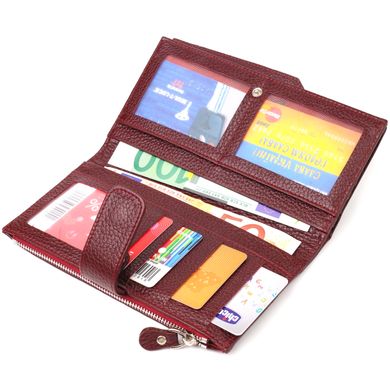 Вертикальний гаманець для жінок з натуральної шкіри CANPELLINI 21645 Бордовий