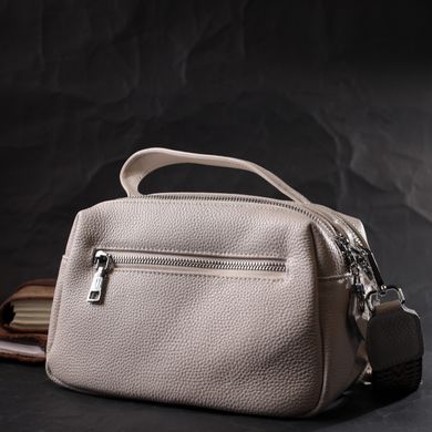 Женская прямоугольная сумка на два отделения из натуральной кожи Vintage 22344 Белая