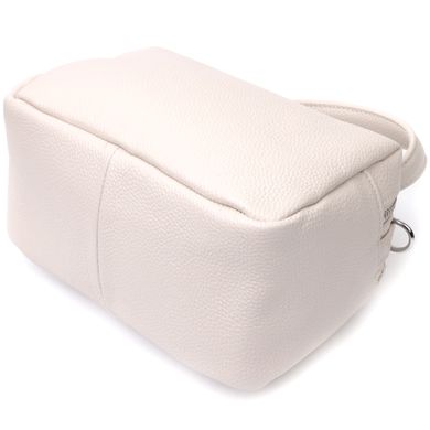 Жіноча прямокутна сумка на два відділення з натуральної шкіри Vintage 22344 Біла