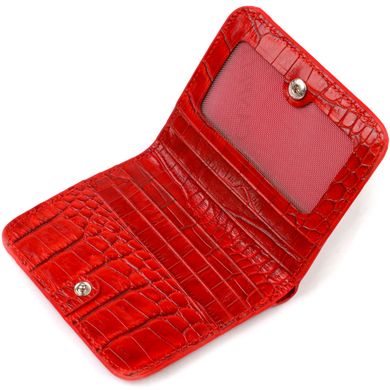 Женский Маленький кошелек из натуральной кожи с тиснением под крокодила CANPELLINI 21795 Красный