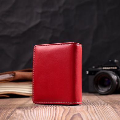 Жіночий вертикальний компактний гаманець із натуральної шкіри ST Leather 19437 Червоний