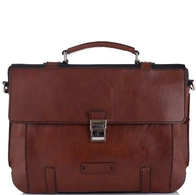 Уценка! Стильный мужской кожаный коричневый портфель Tiding Bag T0041-5 Коричневый