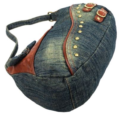 Невелика жіноча джинсова, бавовняна сумочка Fashion jeans bag синя