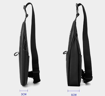 Текстильна чоловіча сумка через плече Confident ATN02-6675A Чорний