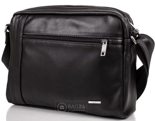 Современная мужская сумка компактных размеров из кожзама MIS MS34164, Черный