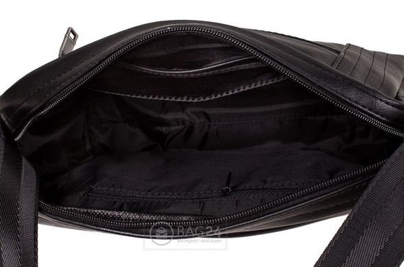 Сучасна чоловіча сумка компактних розмірів зі шкірозамінника MIS MS34164, Чорний