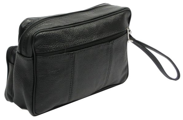 Чоловіча шкіряна сумка-барсетка 41410 SUPER-BIS чорний, 24х16х8 см