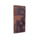 Бумажник с матовой натуральной кожи темно рыжого цвета на 14 карт, коллекция "7 wonders of the world"