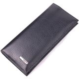 Вертикальный мужской бумажник из натуральной зернистой кожи KARYA 21436 Черный фото