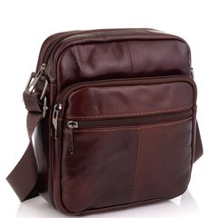Кожаная мужская сумка через плечо коричневая Tiding Bag NM20-2610C Коричневый